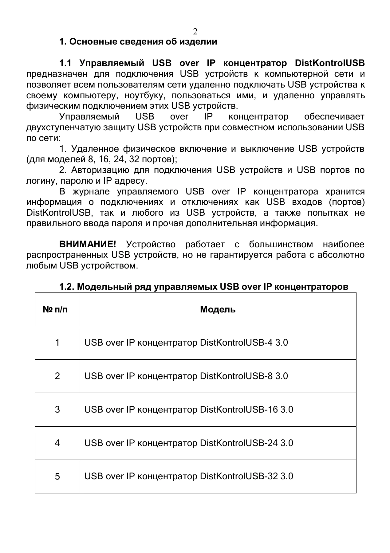 Страница 2: Управляемый USB over IP концентратор (USB 3.0). Паспорт