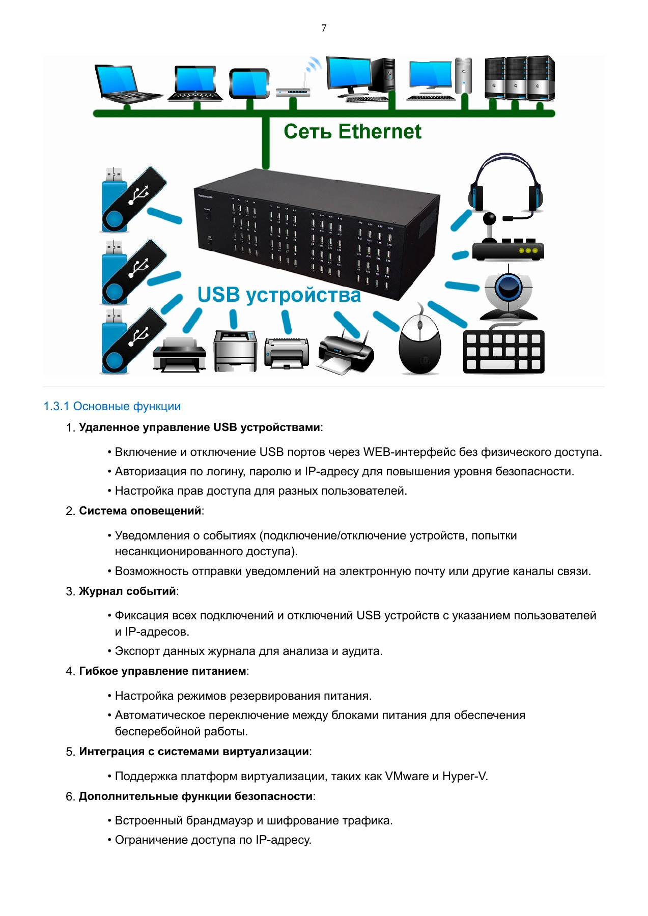 Страница 7: Управляемый USB over IP концентратор. Руководство пользователя v.6
