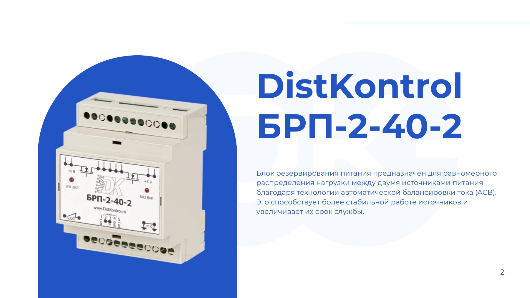 Страница 2: Презентация DistKontrolBRP